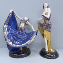 A Coalport figure 'Rhapsody' limited edition no. 155 and a Coalport Art Deco figure, 'The