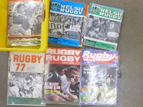 53 Rugby magazines from 1970s including Welsh Rugby and Rugby World **PLEASE NOTE THIS LOT IS NOT