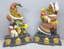 A pair of Punch and Judy door stops