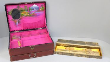 A Japanese sewing box and a box of chopsticks