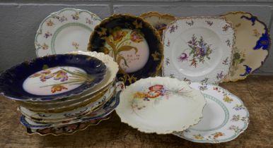 19th Century and later cabinet plates including Royal Crown Derby **PLEASE NOTE THIS LOT IS NOT