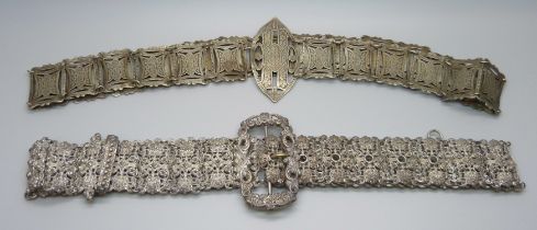 A plated nurse's belt and one other plated belt