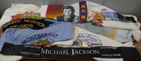Paul McCartney and other artists promotional clothing, T-shirts, sweatshirts, etc. **PLEASE NOTE