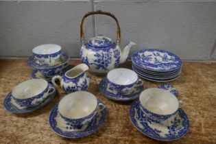 A Japanese blue and white tea set **PLEASE NOTE THIS LOT IS NOT ELIGIBLE FOR POSTING AND PACKING**