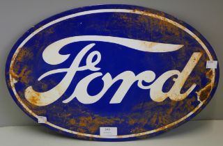 An enamelled metal Ford advertising sign