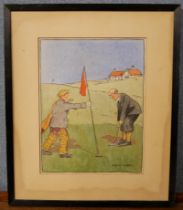 A late 19th Century golfing watercolour by Fred Torr