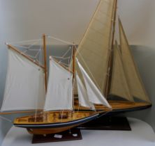 A pair of model boats