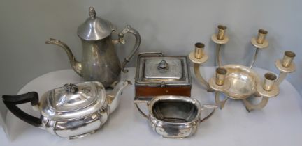 A box of plated ware