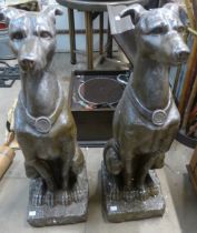 Pair of resin hounds