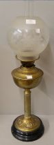 An early 20th Century brass oil lamp