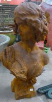 Cast iron bust of a lady