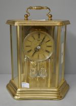 A German gilt metal quartz anniversary clock