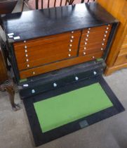 An early 20th Century painted oak fitted engineers tool chest