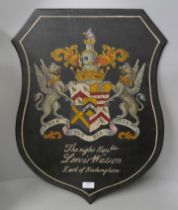 Six Armorial wooden plaques