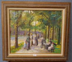 An oil on canvas impressionist scene signed by J Grammond