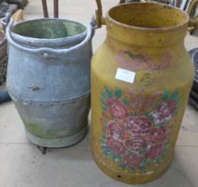 Two tin garden cans