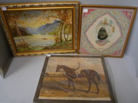 A large mixed lot of framed silks