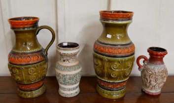 Four West German porcelain vases
