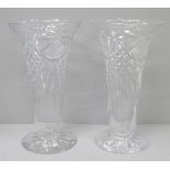 A pair of Edinburgh crystal vases, 19.5cm