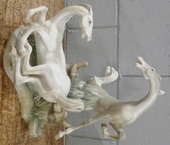 A large Lladro figure group, Two Horses **PLEASE NOTE THIS LOT IS NOT ELIGIBLE FOR POSTING AND