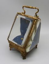 A French circa 1900 lady's fob watch casket with bevelled glass