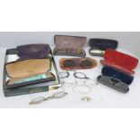 Nine pairs of spectacles including pince-nez