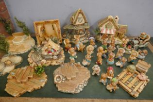 A very large collection of Pendelfin figures and displays, some a/f and some new in boxes, about