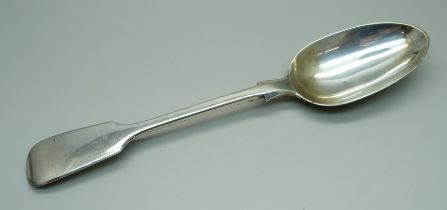 A Victorian silver serving spoon, London 1882, makers JA-JS, 80g