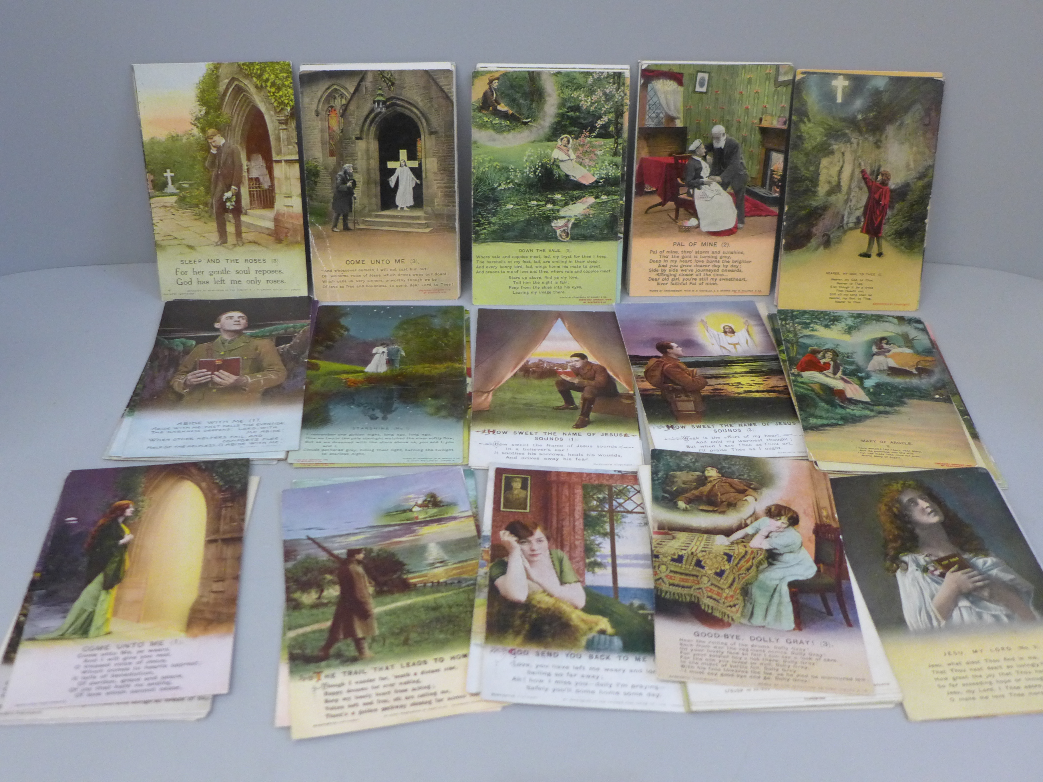 Approximately 75 Bamforth early 20th Century song cards