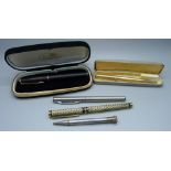 Pens including a rolled gold Parker