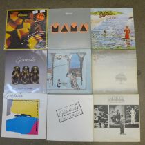 Eleven Genesis LP records and 12" singles