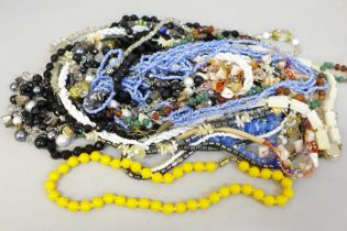 A collection of bead necklaces including stone and glass (15)