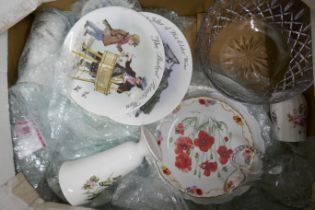 A large collection of china including a pair of Losol vases, a Royal Doulton figure 'My Love', a