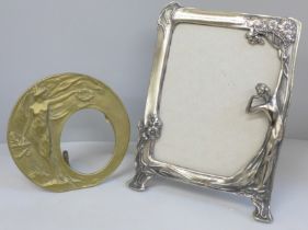 Two Art Nouveau style picture frames