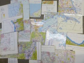 A box of aeronautical maps, UK and Europe