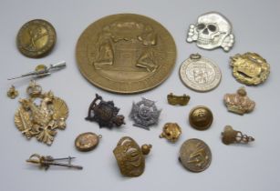 Danish, German, Russian military badges, medals and plaques