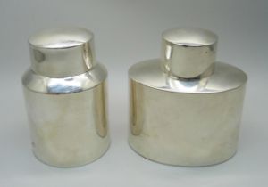 Two silver tea caddies, Birmingham 1911 and 1906, 171g