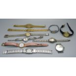 A collection of wristwatches including Tissot and Sekonda