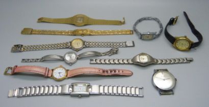 A collection of wristwatches including Tissot and Sekonda