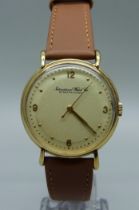 An 18ct gold manual wind IWC wristwatch, 35mm case