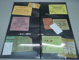 A collection of 20 ticket stubs including Dave Clark Five, Jerry Lee Lewis, The Walker Brothers,