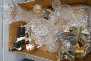 A collection of glass, china, a figure of a dog, etc. **PLEASE NOTE THIS LOT IS NOT ELIGIBLE FOR