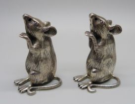 A pair of rat salt and peppers, both marked 925, 84g