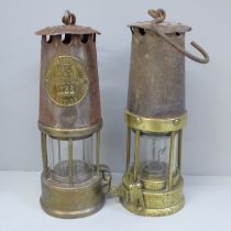 An Eccles Type 6 miners lamp and one other