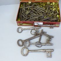 A collection of antique door keys
