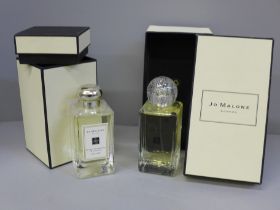 Two bottles of Jo Malone cologne, boxed
