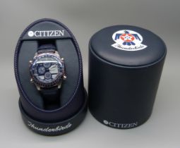 A Citizen Promaster quartz Navihawk Thunderbirds wristwatch, boxed with instructions and tag
