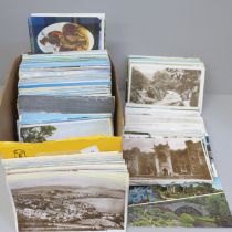 Postcards; a box of Scotland postcards, vintage to modern