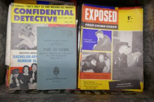 A box of Amazing Detective, Exposed True Crime Cases, Murder and other Crime magazines **PLEASE NOTE