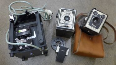 A Boots cine editor and two vintage cameras